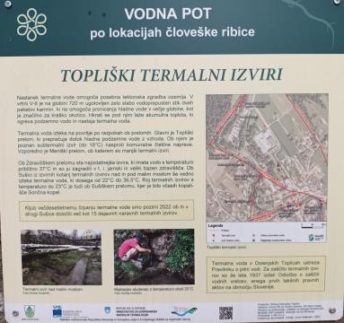 Topliški termalni izviri, informativna tabla